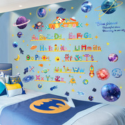卡通儿童房间装饰早教英文字母表背景墙布置自粘墙贴海报贴纸壁纸