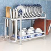 厨房置物架不锈钢沥水架滴水架双层碗架碗碟收纳架