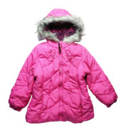 乐天BABY*4-7岁女童玫红中厚滑雪夹棉棉衣棉袄棉服滑雪衫外套