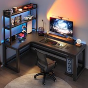 电脑台式桌转角书桌书架组合一体简约家用卧室学生学习桌写字桌子