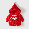 宝宝秋冬外套婴儿红色波点洋气，可爱公主棉衣小女孩冬季棉袄0-3岁1