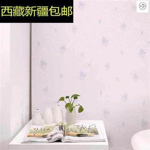 西藏新疆自粘墙纸壁纸，温馨卧室装饰4510田园，米白底紫花客厅宿