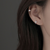 s925纯银锆石耳圈气质简约耳骨钉精致小巧耳环耳扣女2022网红