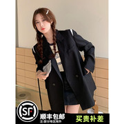 黑色小西装外套女秋设计感韩系宽松休闲时尚高级质感气质通勤上衣