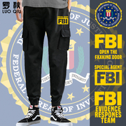 fbi美联邦调查局特工探员，电影电视剧工装裤子男士，休闲裤运动长裤