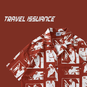 TRAVEL ISSUANCE 复古红涂鸦人像拼图艺术感潮牌ins休闲衬衫短袖