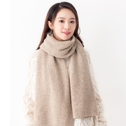 羊毛围巾女冬季长款韩版百搭针织山羊绒围巾气质加厚保暖披肩围脖