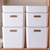 日式白色收纳盒带盖储存箱杂物整理箱桌面储物盒收纳师衣物收纳盒