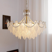 法式轻奢客厅羽毛玻璃吊灯意式后现代简约设计师款主卧室餐厅灯具