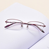 近视眼镜女超轻可配度数超轻薄有度数气质优雅知性纯钛半框眼镜架