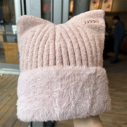 针织帽子女秋冬季韩版百搭猫耳朵毛线帽保暖护耳毛绒套头帽