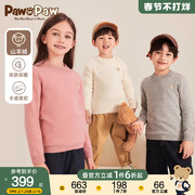 山羊绒pawinpaw童装，23年冬男女童，圆领毛衣儿童羊毛衫