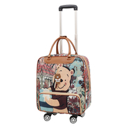 韩版拉杆包拉杆箱手提旅行包A折叠女行李包万向轮大容量PU皮