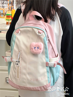 日系ins初中生高中学生书包，女可爱少女百搭大容量，双肩包上课(包上课)背包