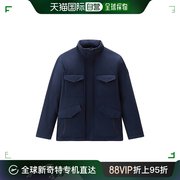 欧洲直邮woolrich23年男士蓝色，科技软壳面料，军装风夹克