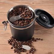 不锈钢密封罐咖啡豆储存罐，带排气阀茶叶罐家用储物奶粉罐会呼吸罐