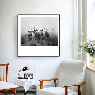 杉本博司海洋风景摄影黑白艺术，装饰画现代简约工业风客厅挂画背景