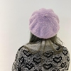 香芋紫色兔毛绒贝雷帽女秋冬韩版日系毛毛帽子可爱紫罗兰色画家帽