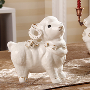 欧式陶瓷动物羊摆件家居客厅办公室乔迁装饰品结婚庆礼物工艺品