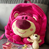 韩版卡通粉色小熊双肩包可爱(包可爱)书包毛绒少女，心ins日系背包中学生包