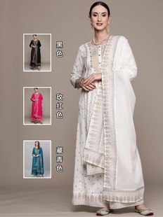 印度服饰女装民族风旁遮比3件套纯棉印花3色013