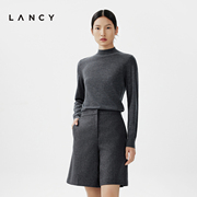 LANCY/朗姿春季羊毛针织衫女半高领修身收腰内搭通勤优雅