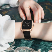手表款方形百搭简约中性石英表手表皮带腕表GUOU古欧女时尚