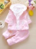 女宝宝秋冬装夹棉套装，0-1-2岁新生婴幼儿童装衣服，秋季棉衣三件套
