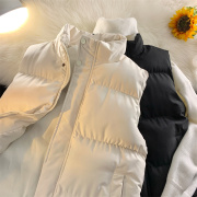 秋冬季韩版马甲男女潮流立领棉服，修身bf加厚坎肩背心保暖马夹外套