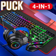朋克有线键盘鼠标耳机三四件套装机械游戏电脑发光键鼠套装
