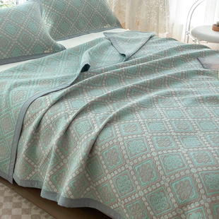 纯棉纱布毛巾被午睡毯子床上用午休披肩小毛毯空调沙发厚盖毯床单