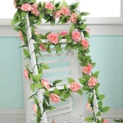 大玫瑰花藤条藤蔓室内装饰花藤条挂花空调管道阳台装饰