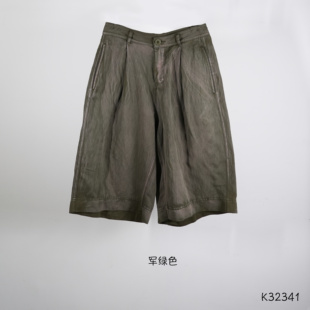 几见 原创设计夏季亚麻棉休闲短裤复古做旧多色裤子慵懒风K32341