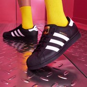adidas阿迪达斯男女鞋三叶草，金标运动休闲鞋，板鞋黑色贝壳头eg4959