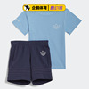 阿迪达斯儿童套装 夏季男童女童T恤运动短袖短裤大童装HE2071