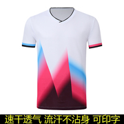 羽毛球服上衣男速干乒乓球网球排球成人运动短袖T恤印字定制