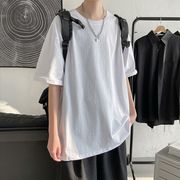 t恤男2022年新款短袖夏男装上衣男士简约情侣白色大码半袖打底衫