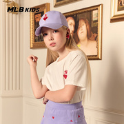 MLB儿童男女童亲子款可爱爱心贴布纯色T恤短裤套装春夏