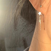 925银针五角星流苏耳环精致个性气质小众设计高级感螺丝拧扣耳饰