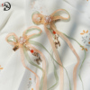十鸢霁古风汉服旗袍，女儿童花朵流苏发夹，中国风古装头饰边夹丝飘带
