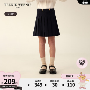 teenieweeniekids小熊童装23年款秋冬女童学院风，百褶半身裙裤