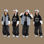 男童嘻哈hiphop街舞演出服套装儿童，宽松爵士舞蹈，表演走秀表演服装