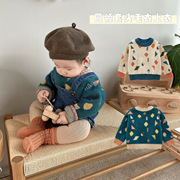 2023韩国童装婴儿毛衣婴幼儿秋冬手工针织衫男女宝宝保暖套头上衣