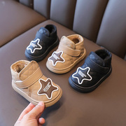 2024冬季婴儿鞋男宝宝雪地靴1-3-5岁学步鞋女童棉鞋加绒防水棉靴