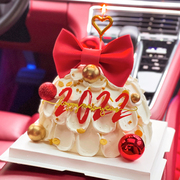 情人节女神 草莓塔蛋糕装饰亚克力插牌 红色许愿球蝴蝶结蛋糕插件