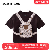 JUZI STORE童装夏民族风书包装饰上装短袖T恤中性男童女童1225112