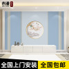 新中式电视背景墙壁纸现代简约轻奢客厅卧室线条大气影视墙布壁画