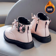 女童靴子2023秋冬季儿童加绒短靴公主马丁靴，学生保暖防滑棉鞋