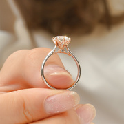 蒂蕾娅倍璨 LightMark小白光18K金1克拉钻石戒指女戒求婚钻戒