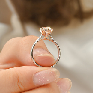 蒂蕾娅倍璨lightmark小白光18k金1克拉钻石，戒指女戒求婚钻戒